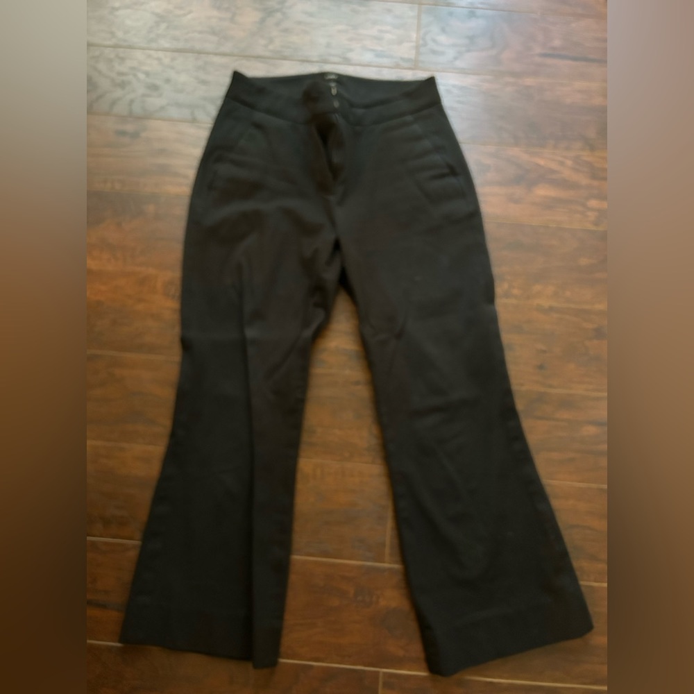 J Crew Hayden kick out crop bi-stretch cotton black Size 2